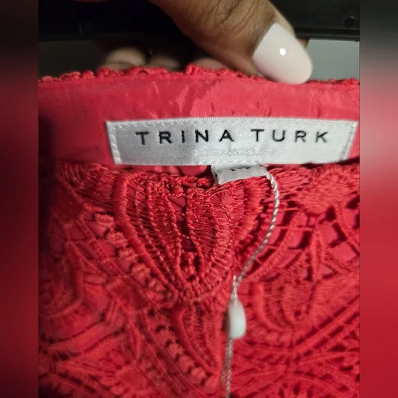 Trina Turk Red Coral Lace Wide-Leg Pants – Plus Size 14 – NWT